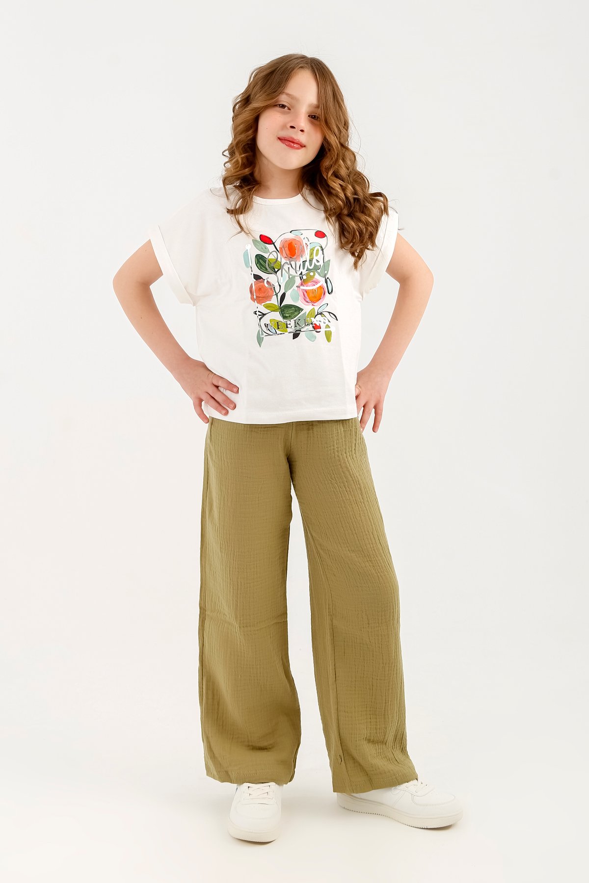 Floral Tee & Wide Leg Pants Set