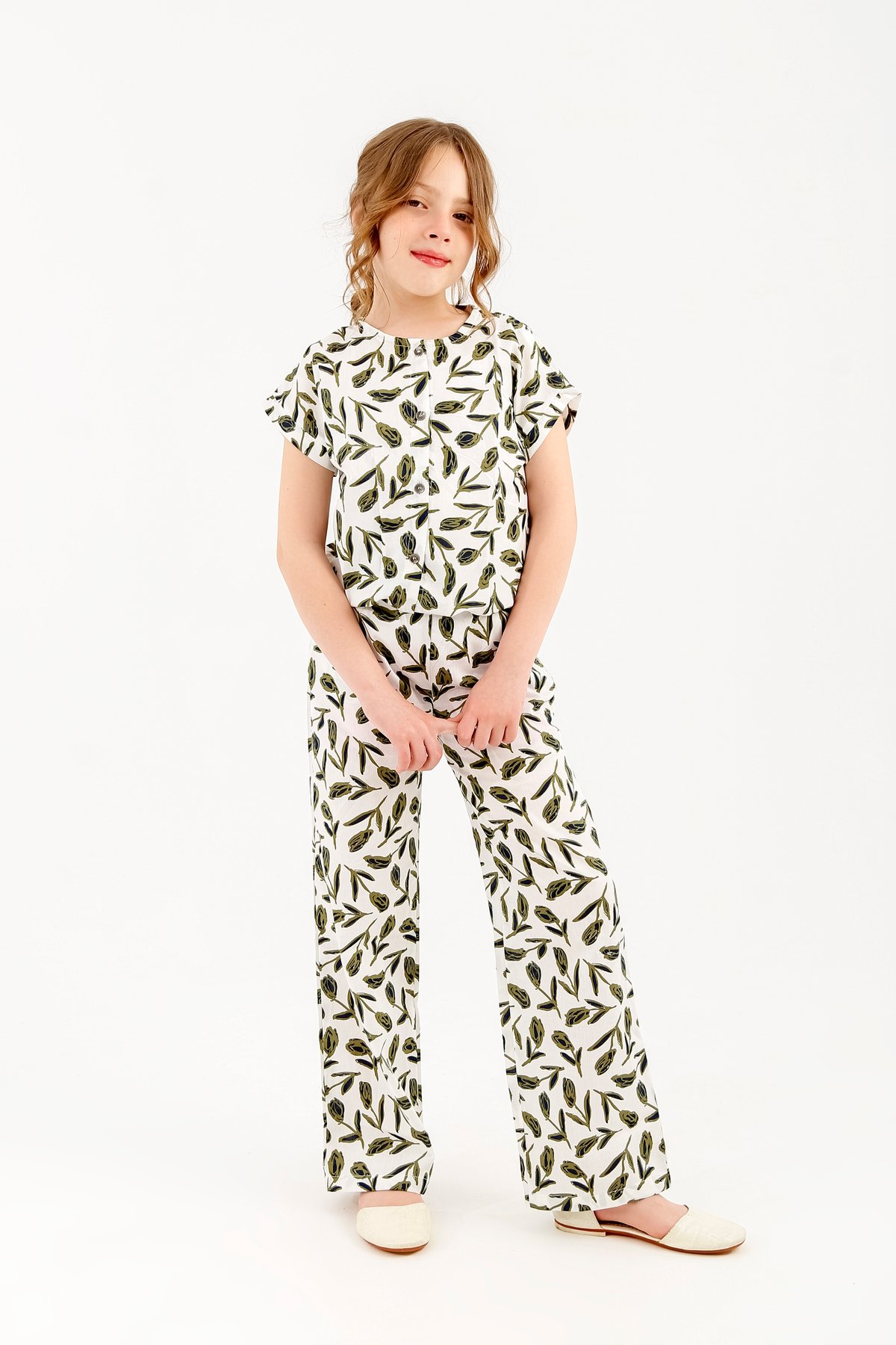 Chic Leaf Print Summer Set
