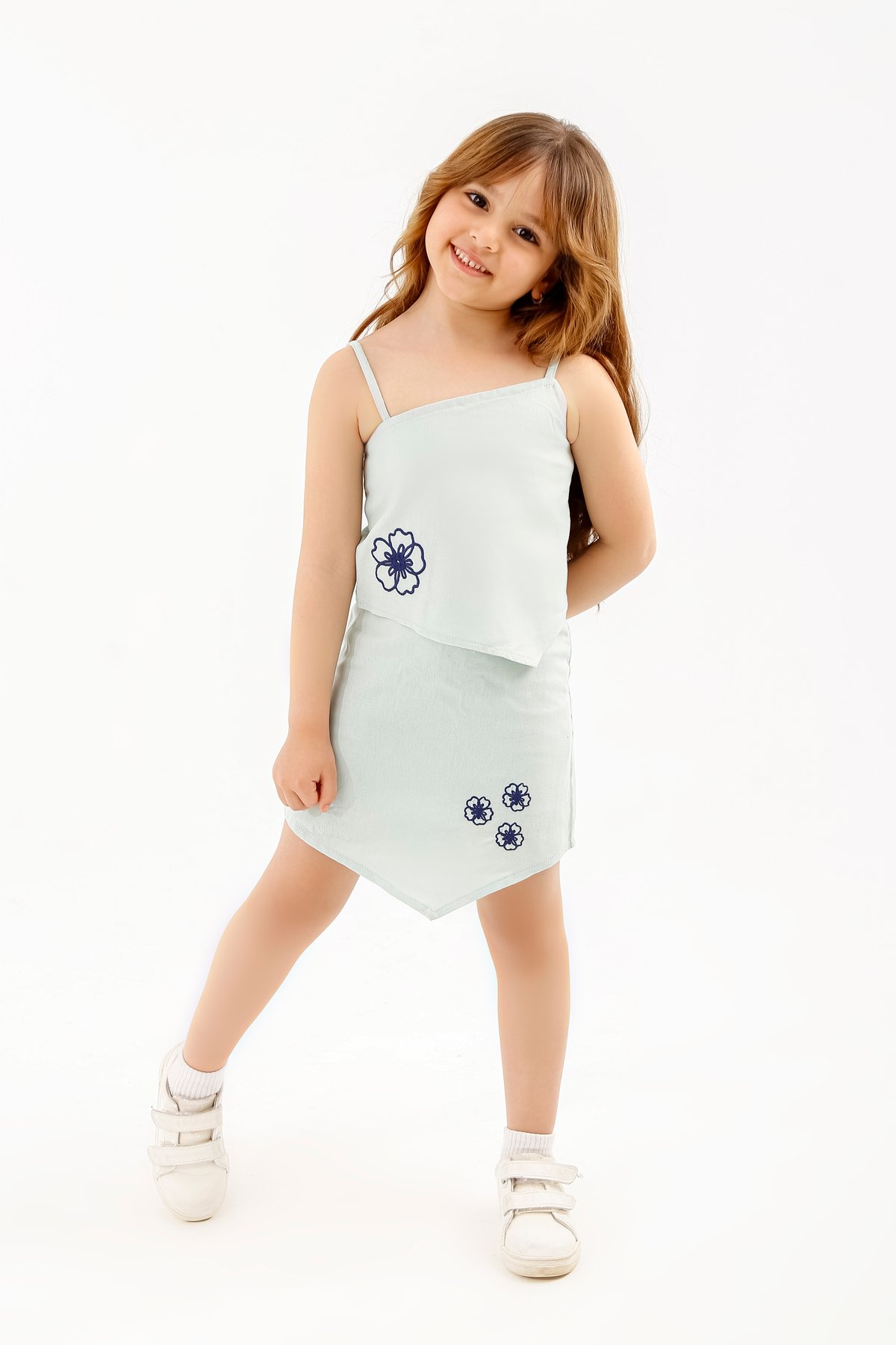 Girls Light Green Embroidered Set