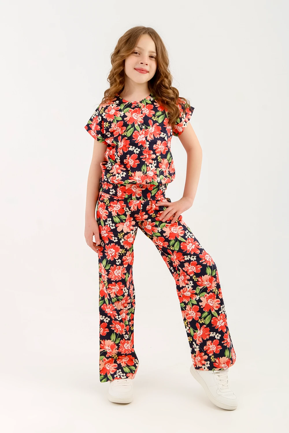 Floral Tee & Wide Leg Pants Set