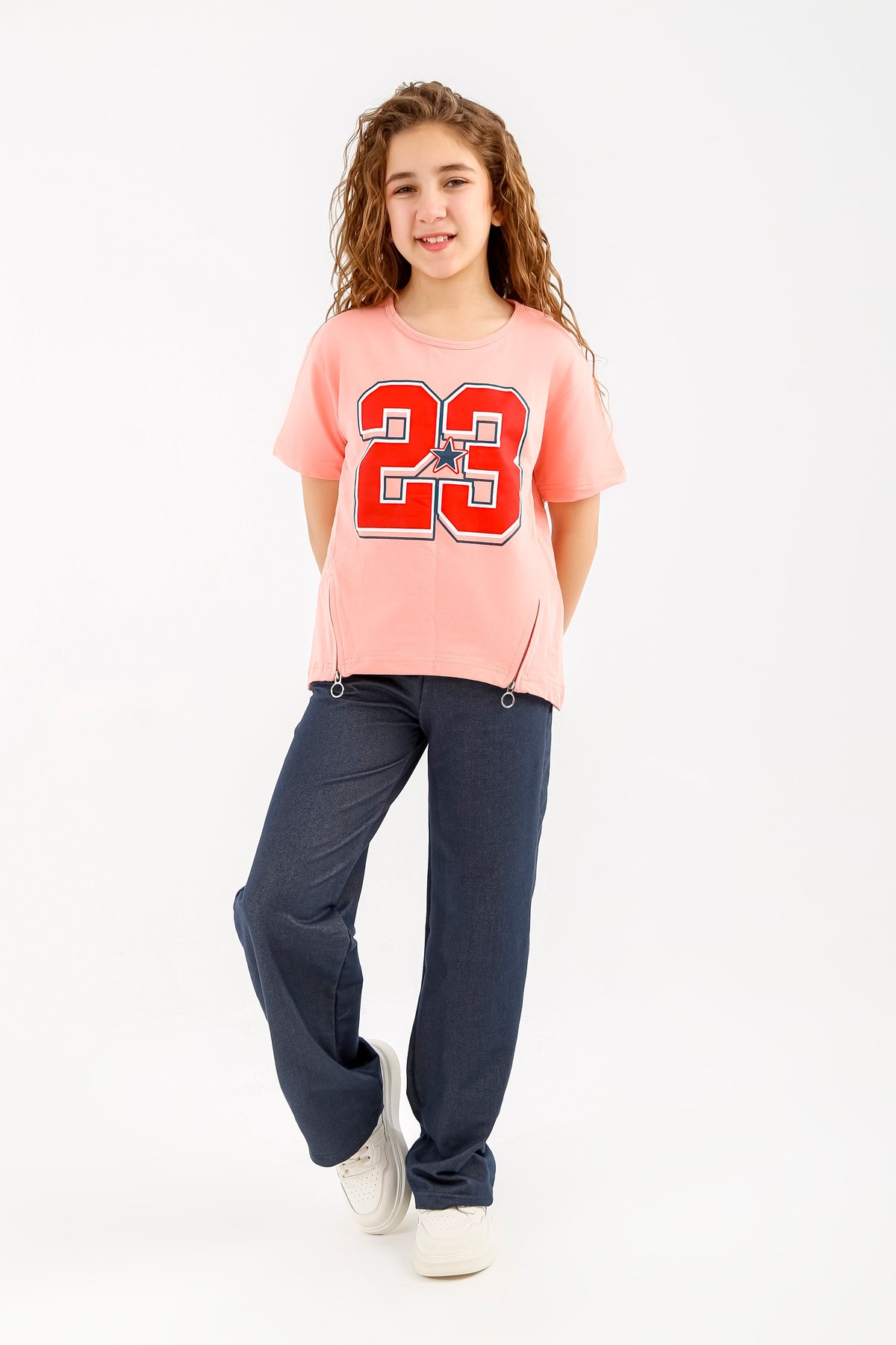 Kids Pink T-Shirt with Number 23 Print